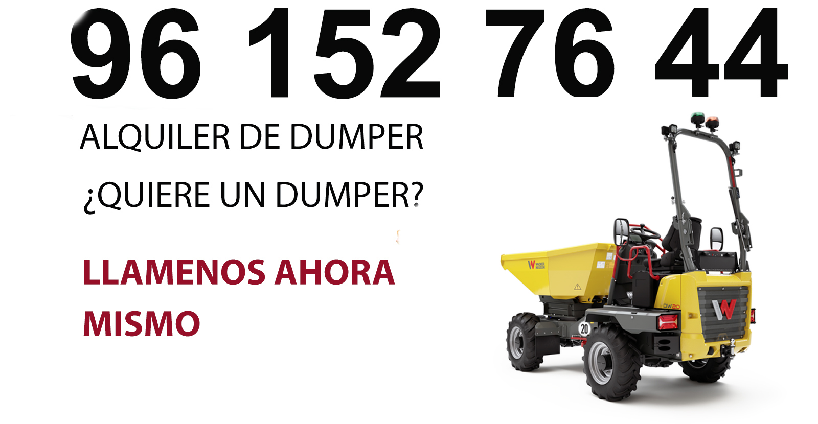 Maquina dumper de alquiler en Valencia