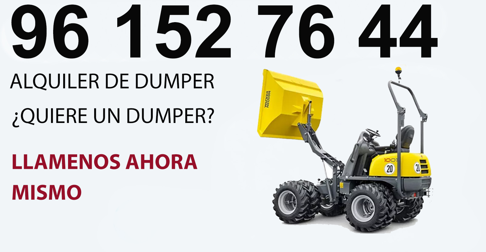 Maquina dumper de alquiler en Mislata