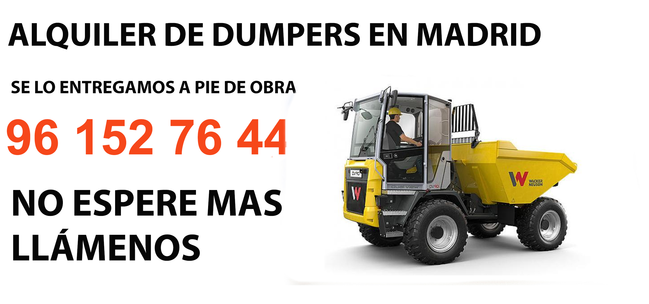 Alquiler Dumper en Mislata